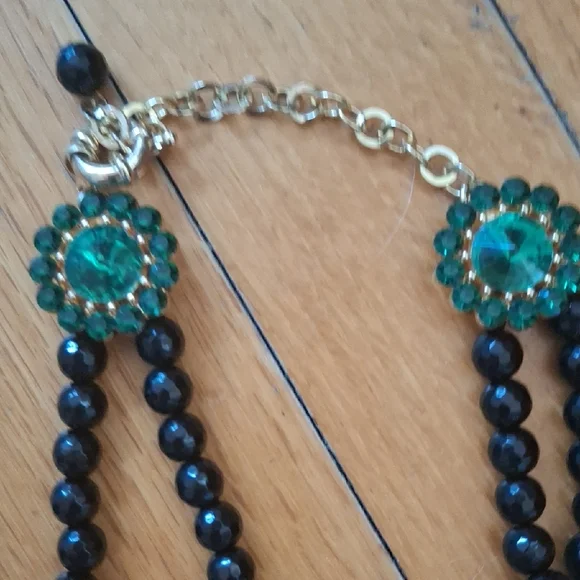 Black Beaded Necklace with Tiger Pendant - Picture 3 of 3